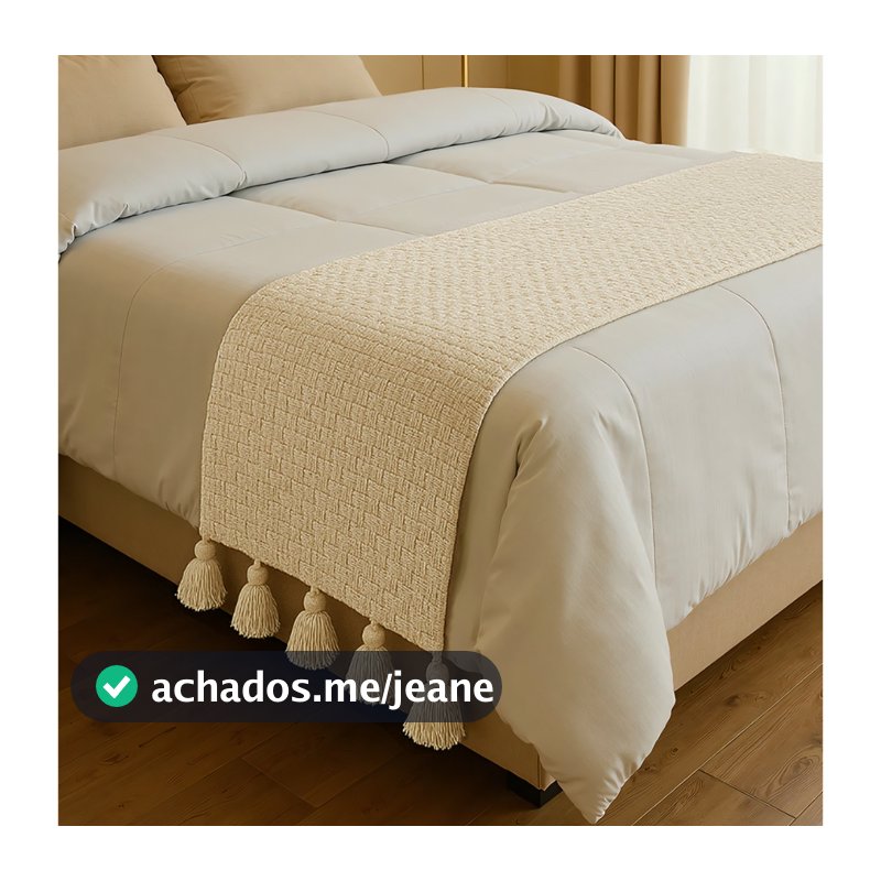 Peseira de Cama em 100% algodão, Para Cama Casal / Queen / King - MEDIDA 0,70 x 2,20cm Grosso/macio
