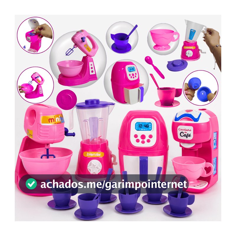 Kit Cozinha Infantil 25pcs Brinquedo Eletrodomésticos Comidinhas Acessórios