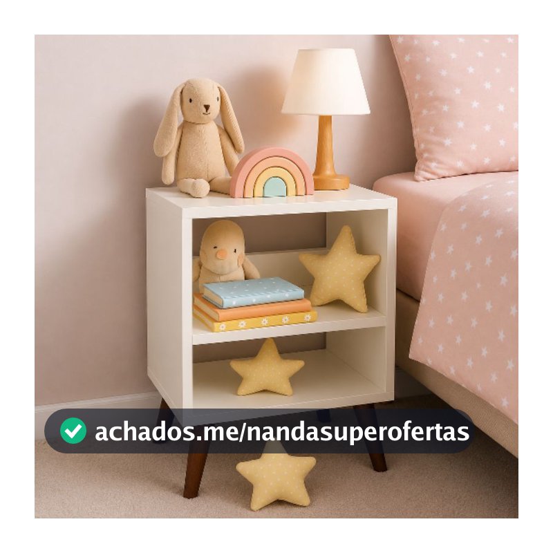 Mesa de cabeceira retro MDF branco | criado mudo, nicho prateleira - Ideal para espaços pequenos