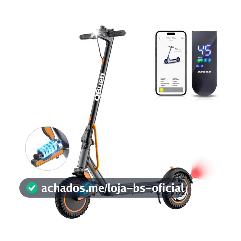 Patinete Elétrico 500W | Bateria 10Ah, 25km | Carga 120kg, 45km/h, Dobrável