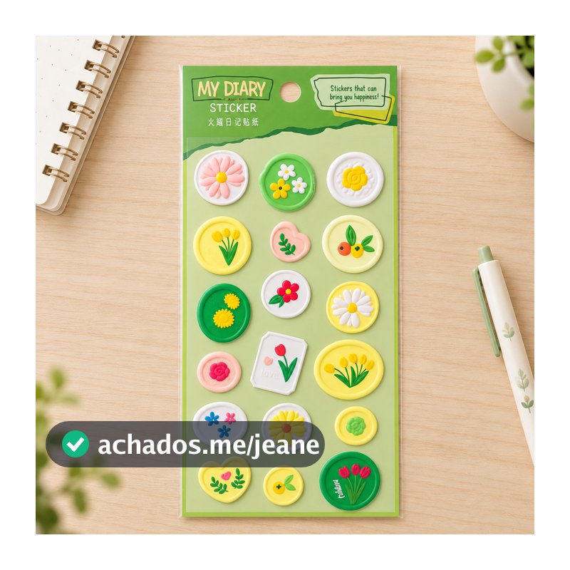 Adesivos Kawaii Puffy 3D Para Planner Caderno E Bullet Journal