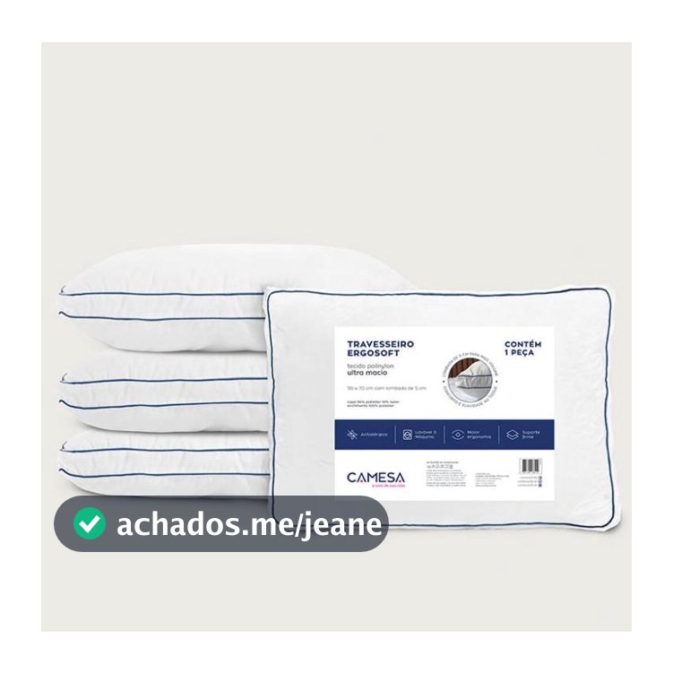 Travesseiros Hotel Ultra Macio 50x70 Camesa Ergosoft