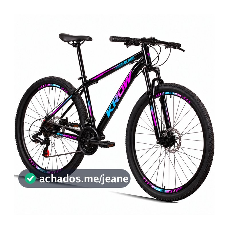 Bicicleta Aro 29 Aço Carbono Suspensão Dianteira Freios a Disco 21 Marchas Krow Bikes