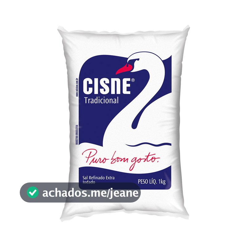 3 unidades Sal Refinado Cisne 1kg