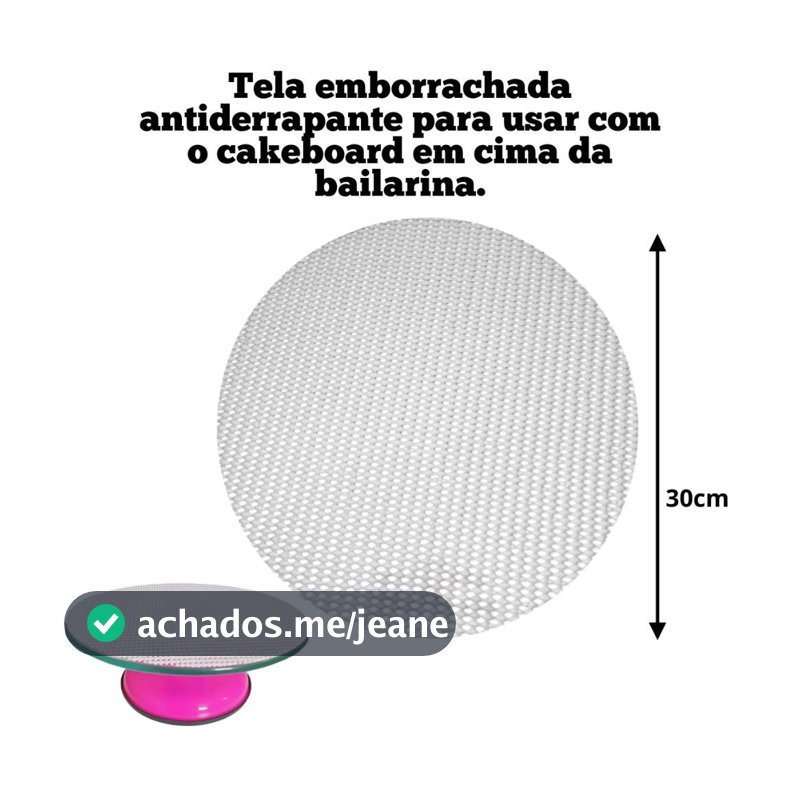 Tapete Antiderrapante 30cm para Bailarina Giratória Tela Antiaderente Cakeboard Confeitaria