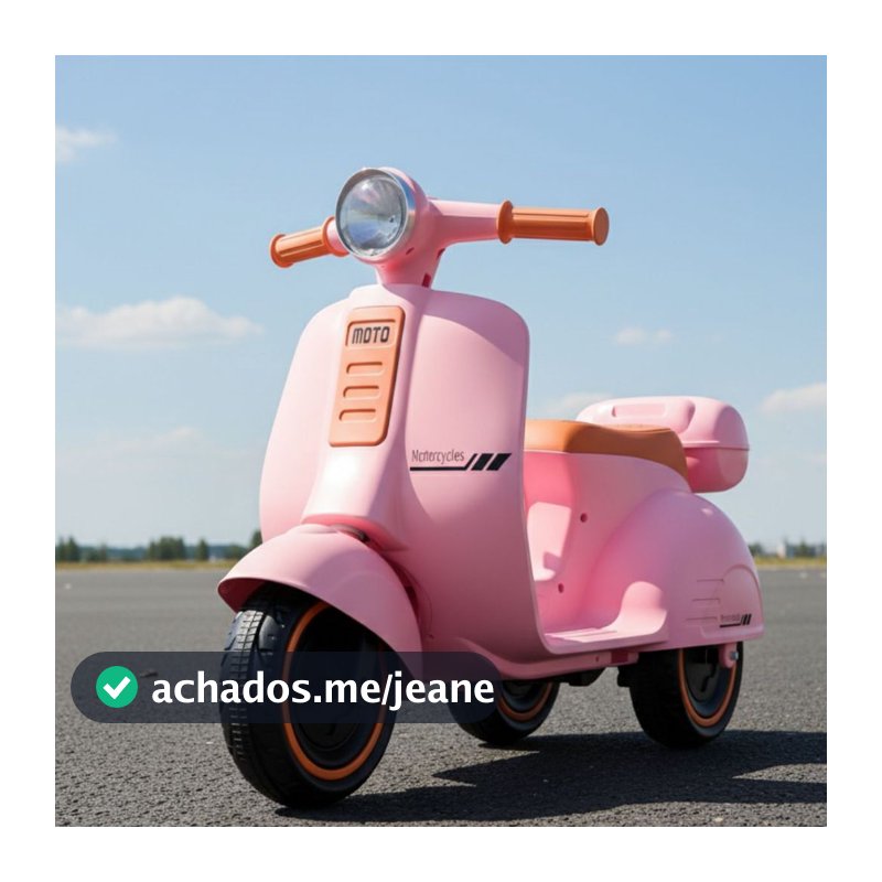 Mini Moto Elétrica Infantil 6V Scooter Retrô com Luz e Som Brinq Kids