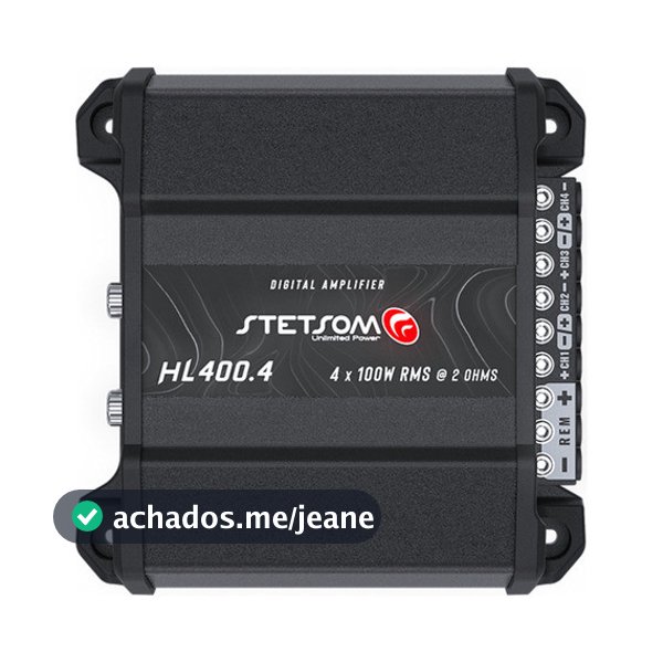 Módulo Amplificador Automotivo Stetsom Hl 400.4 4 Canais 400w PT