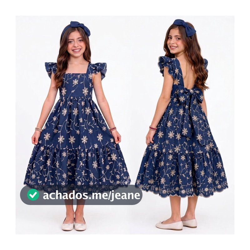 Vestido Juvenil Feminina Lese Algodão com Forro Luxo