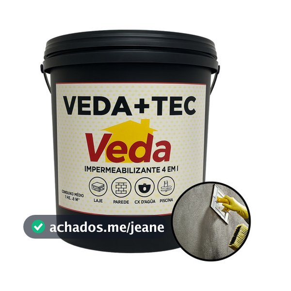 Veda + Tec 4 em 1 Bi Componente Para Laje; Parede; caixa d'agua; piscina 20kg