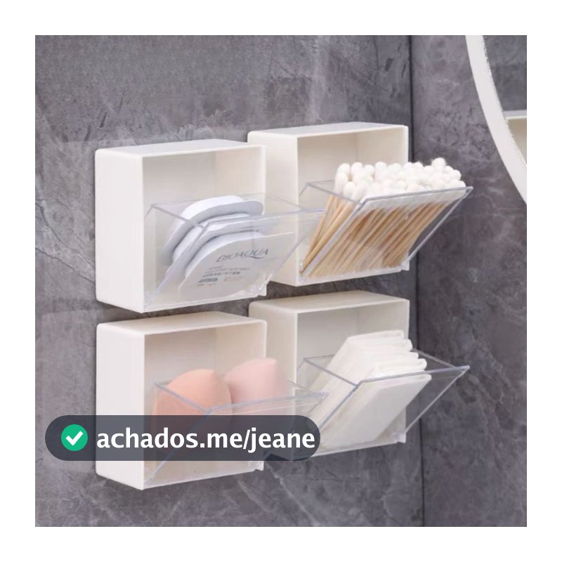Caixa De Armazenamento Suporte Multiuso De Parede Banheiro Porta Cotonete Algodão Acessórios
