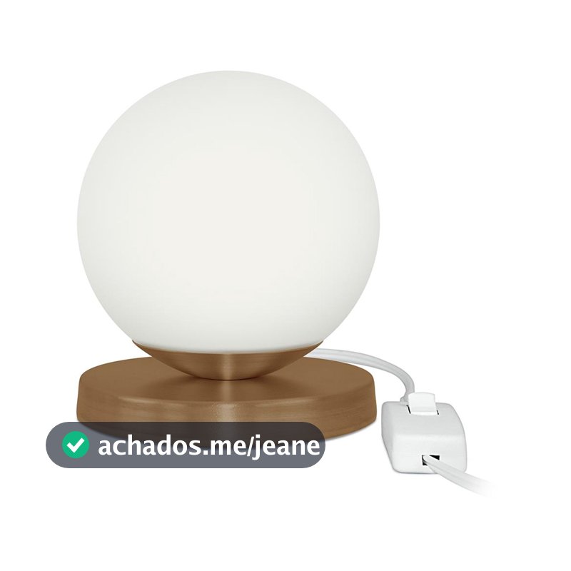 Luminaria Abajur de mesa Globo Orby Cobre Base Redonda