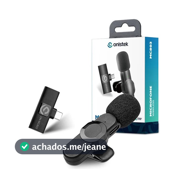 Microfone de Lapela sem Fio Conexão Type-C para Smartphone Android - ON-MC803