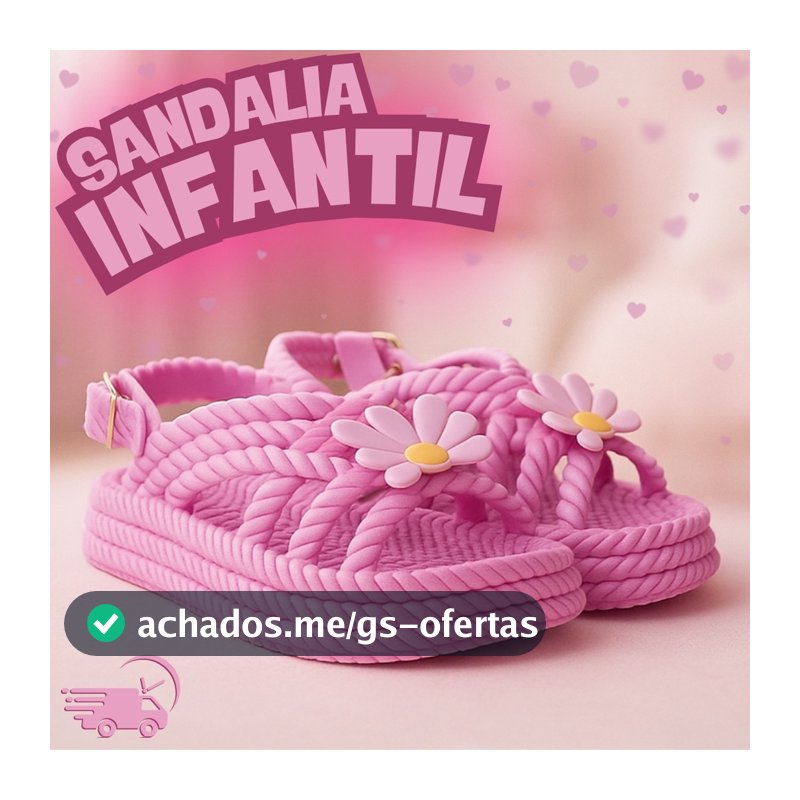 Sandália Infantil Menina Margarida Antiderrapante Juvenil Trançada
