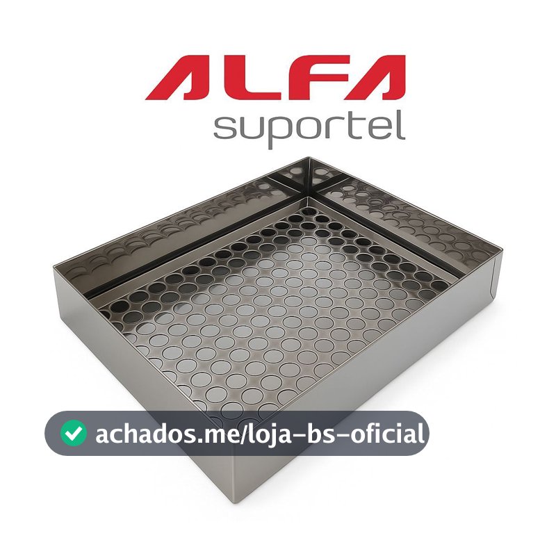 Escorredor de Frituras Inox 30x40cm ALFA Suportel Bandeja Profissional Restaurante Bar Cozinha Doméstica