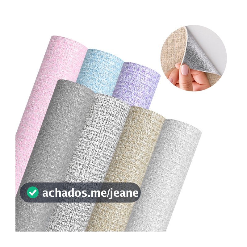 Painel Adesivo Linho 50x2,80cm Autoadesivo Com Textura Para Parede Em 7 Cores E 3 Kits
