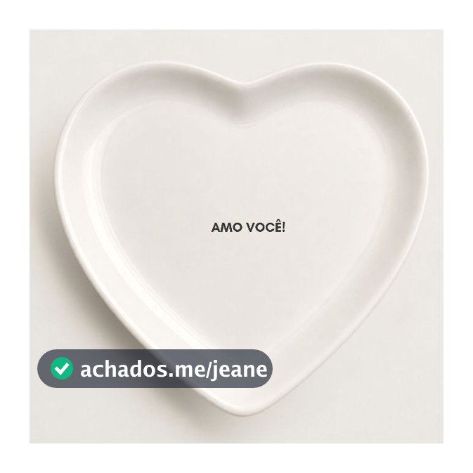 Prato Bandeja Formato Coração Frase Amo Você Cerâmica Petiscos Presente Namorados Aniversário