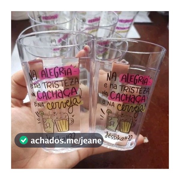 50 unidades de Adesivo Transparente - 7x5 cm Personalizado  para copos taças