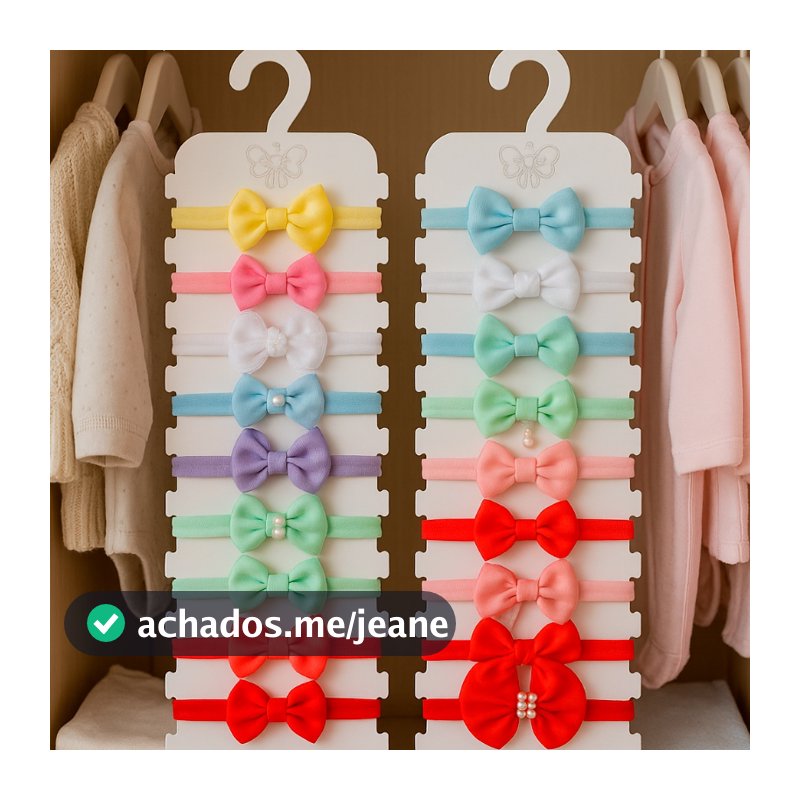 Oferta kit 2 Cabides Porta Faixa Bebê Para Organização dos Laços e Tiaras