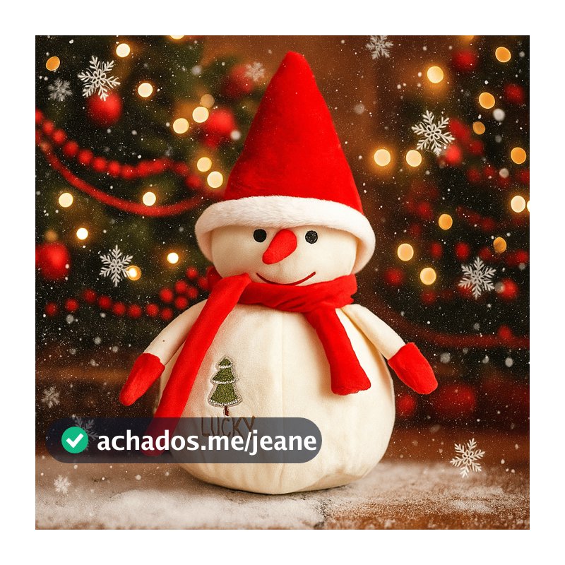 Boneco de Neve Enfeite de Natal - Pelúcia 22cm Altura