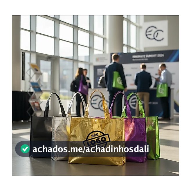 Sacola Tnt Metalizado 45x35x11 Personalizada C/ Logo Kit Com 30 Unidades