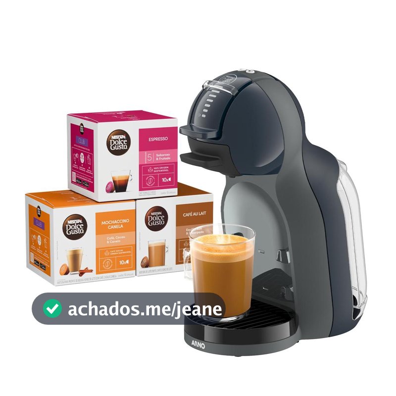 Kit Cafeteira Dolce Gusto Mini Me 2.0 Cinza Chumbo + 30 cápsulas