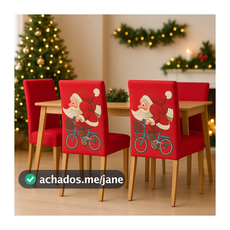 Capas de Cadeira Natalinas  Elásticas - Estampas Exclusivas de Natal - 1 Avulsa kit c/4 e kit c/ 6