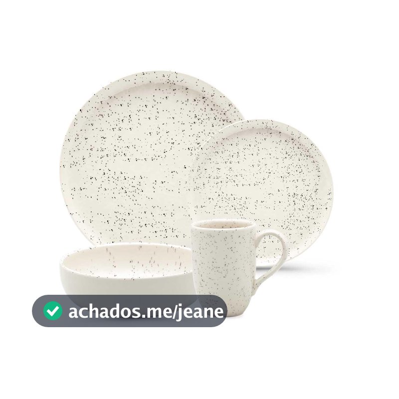 Aparelho de Jantar e Lanche 16 Peças Oxford Flat Chuvisco