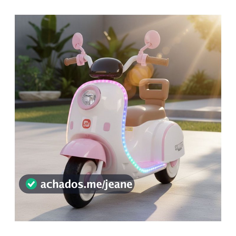 Moto Elétrica Infantil 6V Scooter com Luz LED Som e Música Divertida
