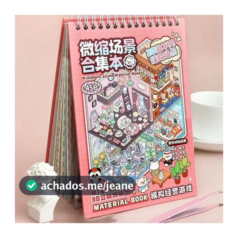 Caderno Adesivos 3d com 20 Cenários para Montar e Decorar_Store