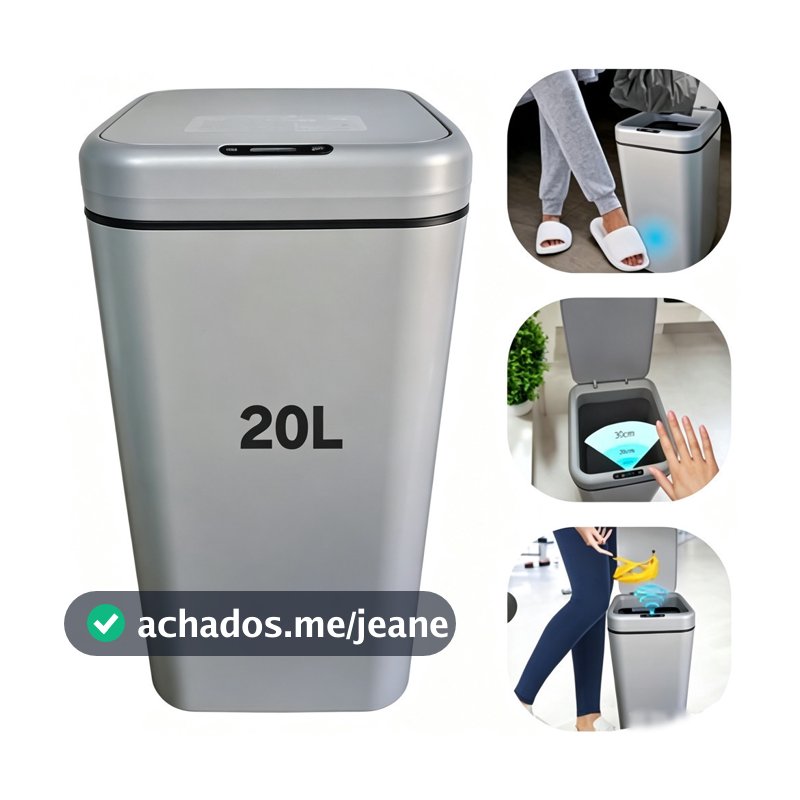 Lixeira Sensor Automática Inteligente de Banheiro Cozinha Escritório Capacidade 16/20 Litros