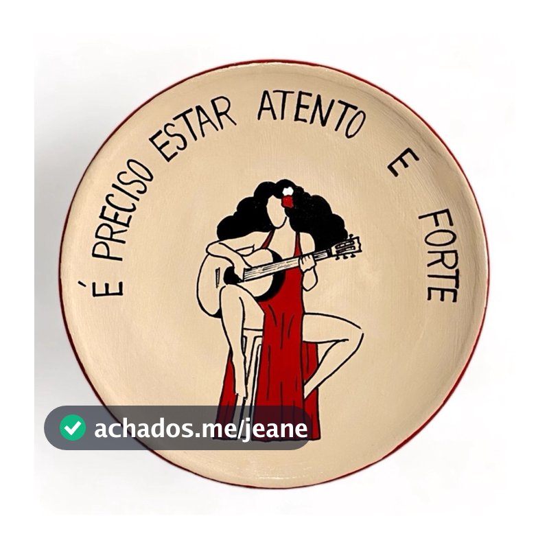 Prato Decorativo Gal do violão com suporte para pendurar
