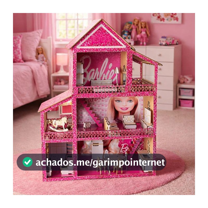 Casa De Boneca Brinquedo Infantil Em Mdf Colorido - Casa + 22 Mini Móveis