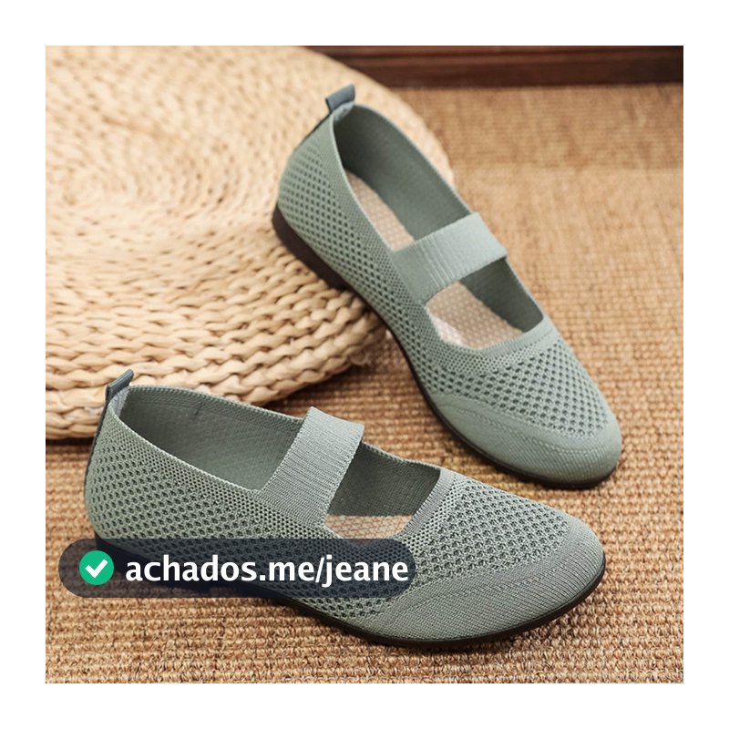 Sapatos De Moda Feminina Malha Conforto Apartamentos Verão Escritório Planos Para Casa Ao Ar Livre