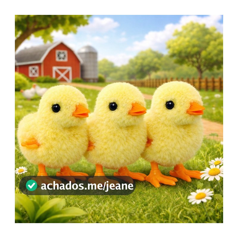 KIT 3 Pintinho Amarelinho De Pelúcia A Corda Brinquedo Infantil Divertido