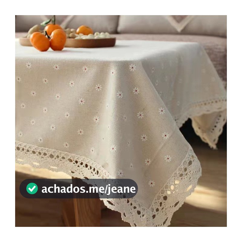 Alta Qualidade Pequena Margarida Toalha De Mesa Renda Borla Design Duplo Macio Respirável Sala Estar Restaurante Estilo