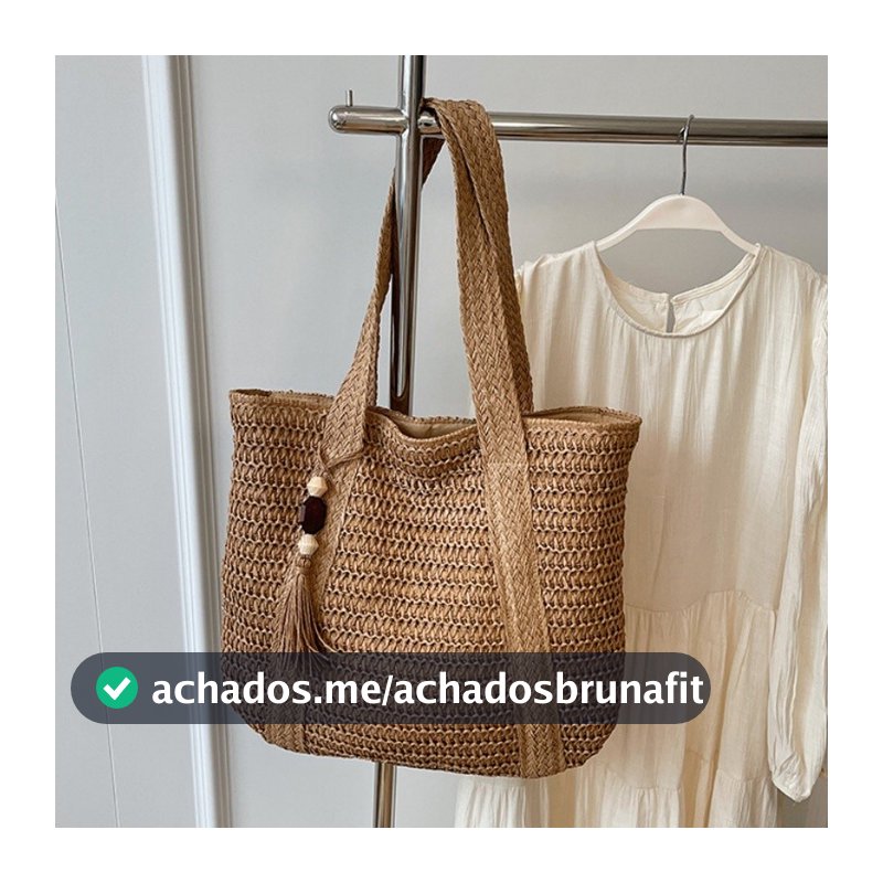 Bolsa de palha de grande capacidade para férias casuais praia portátil nova moda bolsa de ombro tecida Multineos Escritó