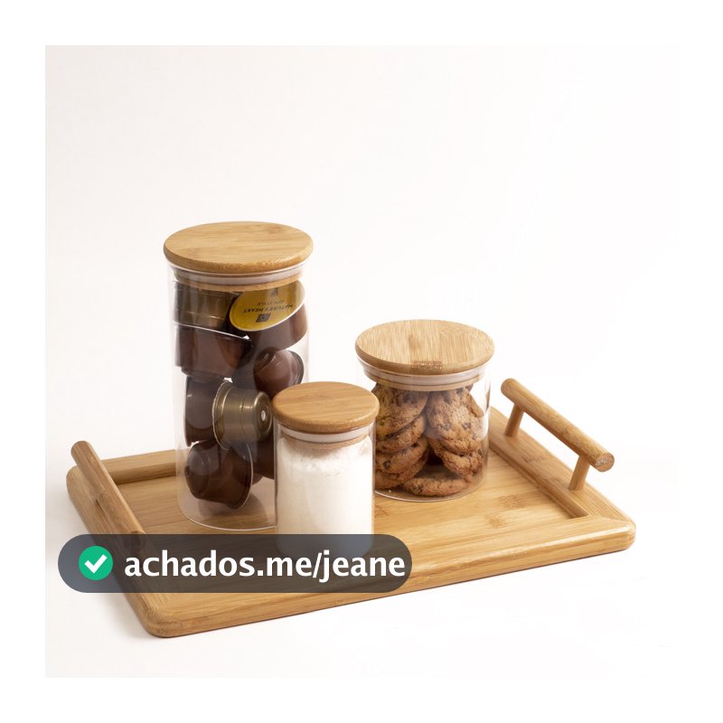 Kit Café 4pçs Bandeja E Potes Mantimento Red 250/500/1100ml Oikos
