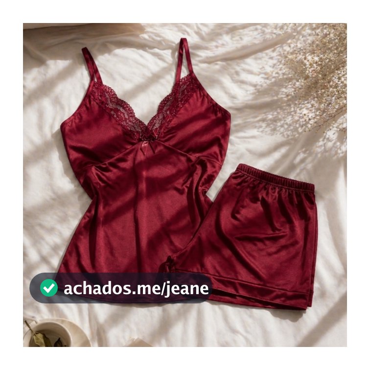 Pijama Baby Doll Sexy Short Doll Com Detalhes Em Renda Roupa de Dormir Feminino
