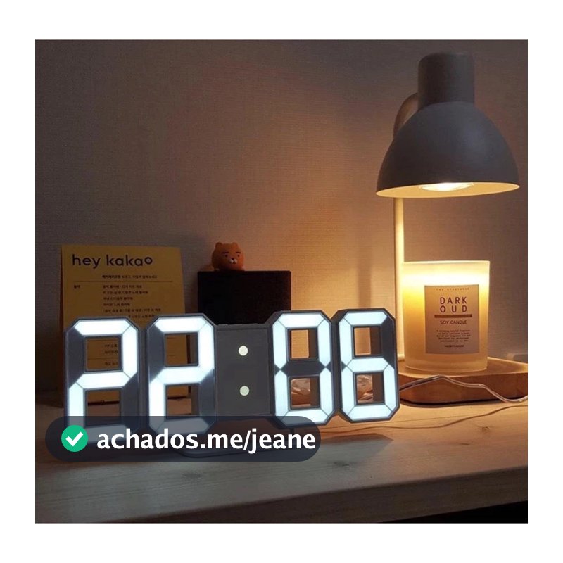 Relógio Digital 3D LED De Parede e Mesa Design Moderno Luz Noturna Decoração