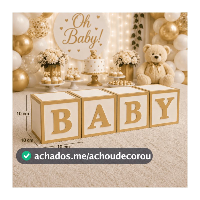 Cubos BABY10x 10cm decoração de festa mesa mdf