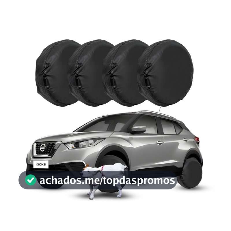 Kit 4 Capa Protetora de Pneu para Cachorro Xixi Courvin Impermeável Preta Aro 13 a 17 Fixação Elástica Resistente