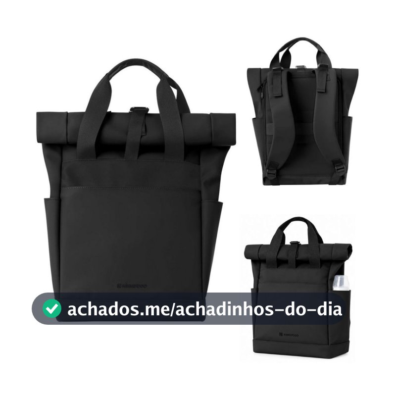 Bolsa Mochila Maternidade 2 em 1 Com Trocador e Porta Mamadeira Térmico Black Preto Cerise Kikkabo