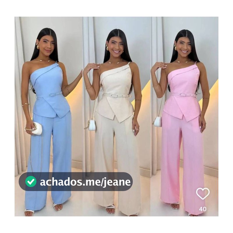 Conjunto Social DIVINE Blusa e Calça PANTALONA Alfaiataria Feminino moda Mell bom Festas, Eventos e Encontros