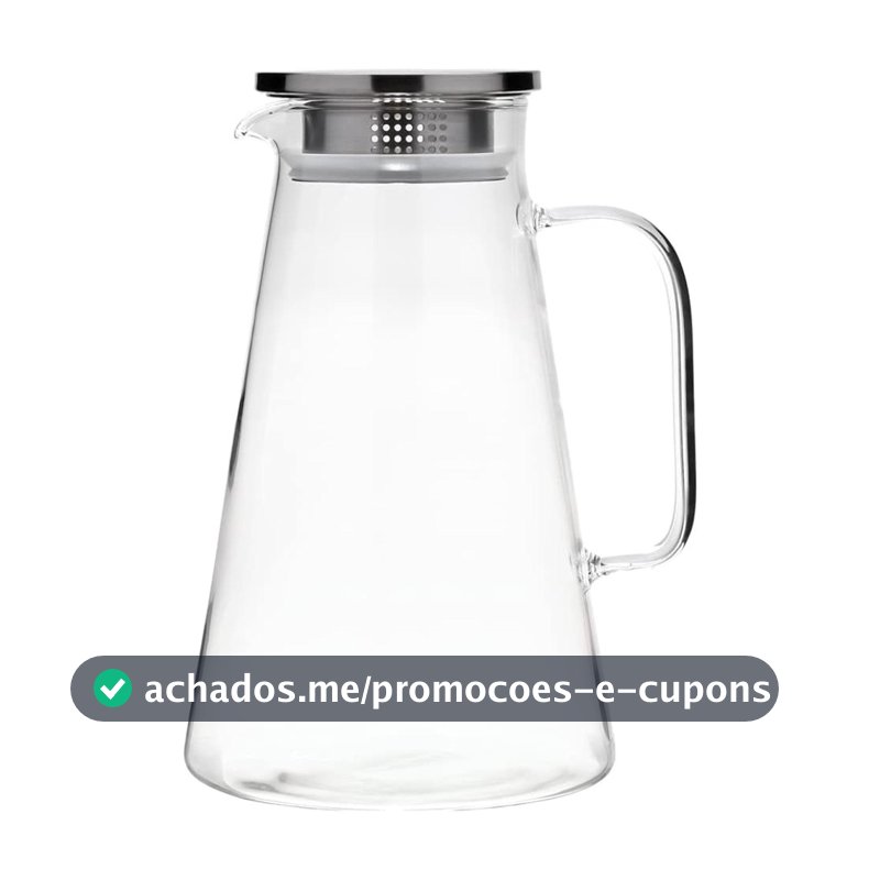 Jarra De Vidro Borossilicato Com Tampa De Inox 1,8 Litros
