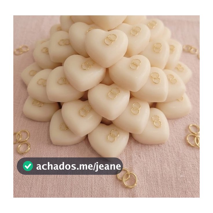 Sabonete coraçao com par alianças para lembrancinhas, festas, decoração, casamento