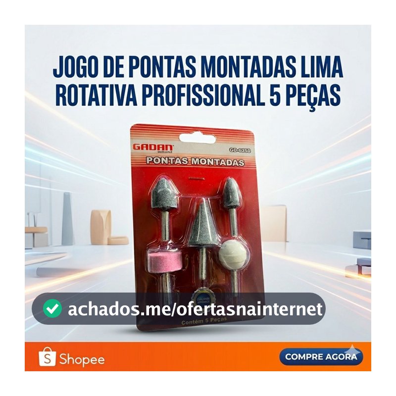 Jogo de Ponta Montada - Lima Rotativa - Profissional - 5 Peças