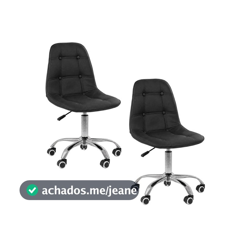 Kit 2 Cadeiras Office Botonê Giratória Ergonômica para Escritório Home Office