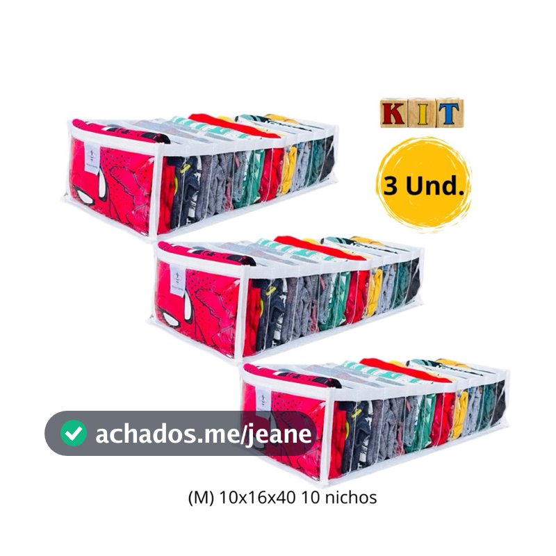 Kit com 3, 6 e 9 colmeias P,M e G organizadoras de gaveta para roupas de bebe, peças intimas, fitnes.