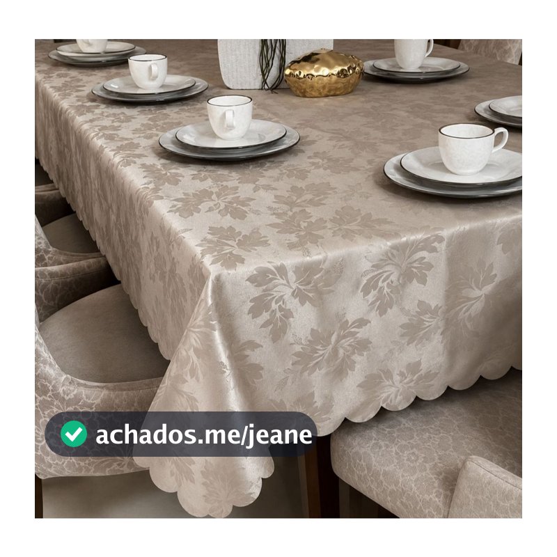 Toalha de mesa para 4, 6, 8, 10, 12,14e 16 lugares em jacquard retangular luxo dia a dia forro de mesa fcrz