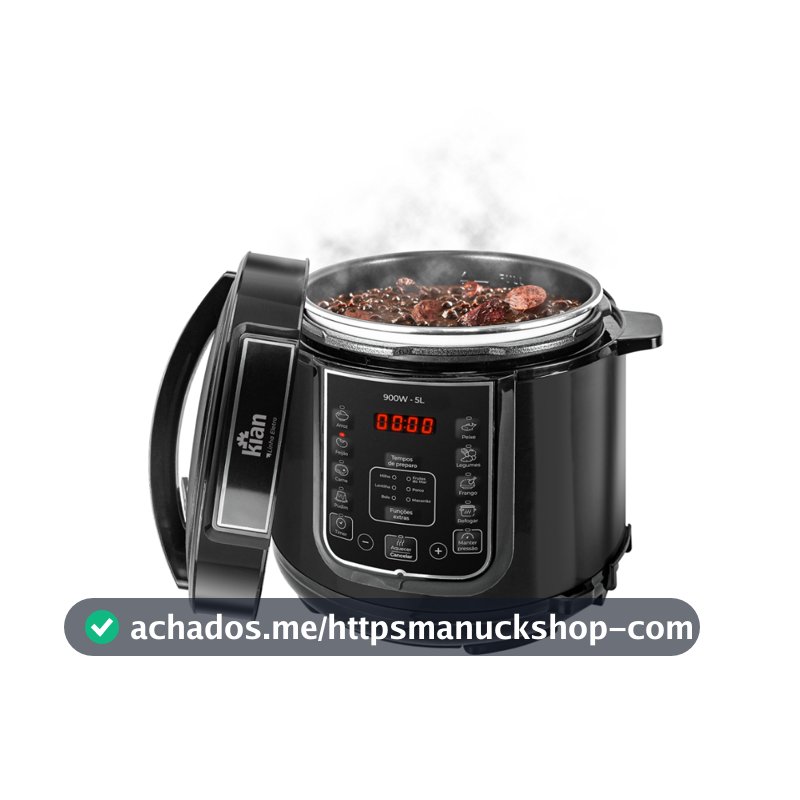 Panela de Pressão Elétrica Kian 5 Litros 900W 127V Preto PPE-101